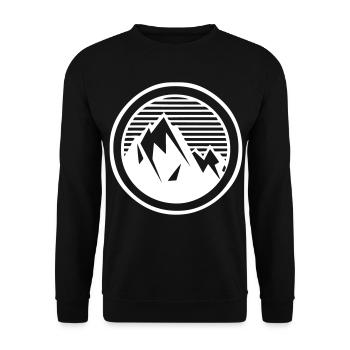 Berge im Kreis - Unisex Pullover - Schwarz - Vorne - Alina (178cm) & Michal (187cm)