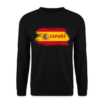 Espagne Drapeau / Cadeau Madrid Barcelone - Sweat-shirt Unisexe - noir - Devant - Alina (178cm) & Michal (187cm)