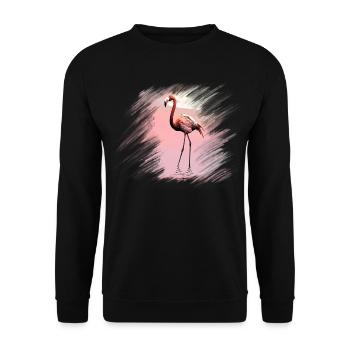 flamingo - Unisex Sweatshirt - black - Front - Alina (178cm) & Michal (187cm)