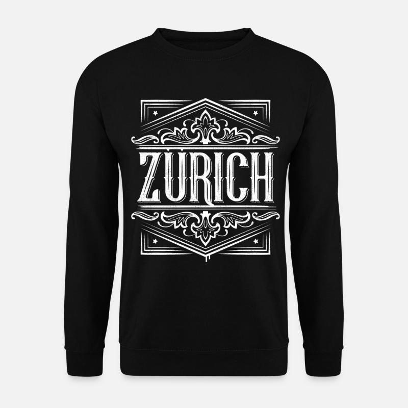 Zurich | Zürich | Edel Vintage - Unisex Pullover - Schwarz