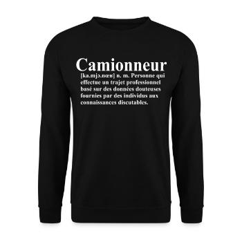 Camionneur Définition - Sweat-shirt Unisexe - noir - Devant - Alina (178cm) & Michal (187cm)