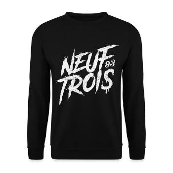 Neuf Trois | 93 | Saint Denis | france - Unisex Sweatshirt - black - Front - Alina (178cm) & Michal (187cm)