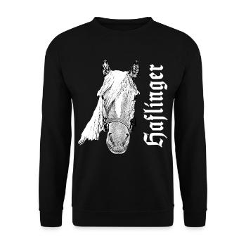 Haflinger, chevaux, tête de cheval, animal, animal, - Sweat-shirt Unisexe - noir - Devant - Alina (178cm) & Michal (187cm)