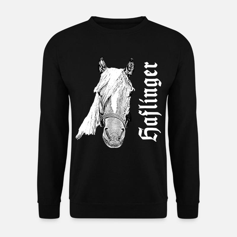 Haflinger,Pferd,Pferde,Pferdekopf,Haustier,Tier, - Unisex Pullover - Schwarz