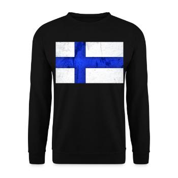 Finnland Flagge - Unisex Pullover - Schwarz - Vorne - Alina (178cm) & Michal (187cm)