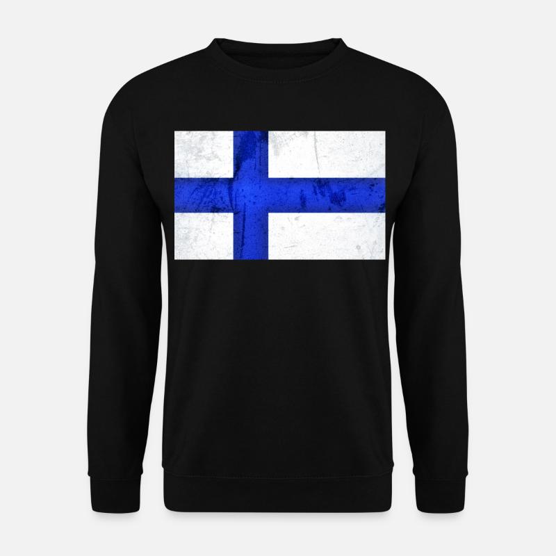 Finnland Flagge - Unisex Pullover - Schwarz