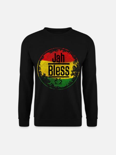 Jah Bless Symbol red-yellow-green - Unisex Sweatshirt - black