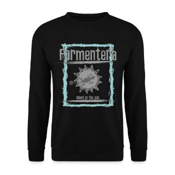 Formentera Sonneninsel Design - Unisex Pullover - Schwarz - Vorne - Alina (178cm) & Michal (187cm)