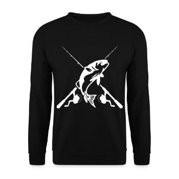 Angeln - Unisex Pullover - Schwarz - Vorne - Alina (178cm) & Michal (187cm)