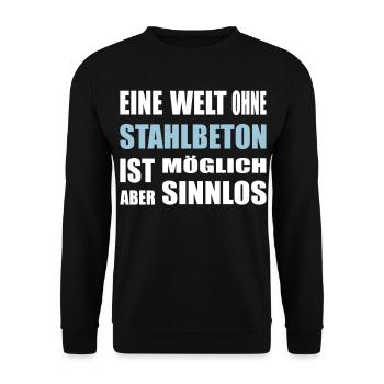 Concrete, reinforced concrete, for construction workers, cement, construction - Unisex Sweatshirt - black - Front - Alina (178cm) & Michal (187cm)