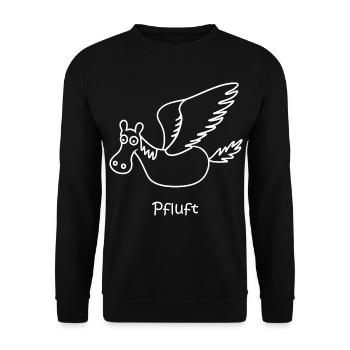 Plow, flying horse - Unisex Sweatshirt - black - Front - Alina (178cm) & Michal (187cm)