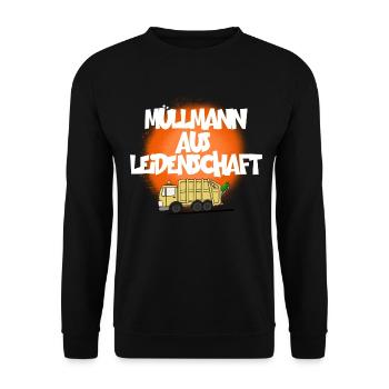 MÜLLMANN AUS LEIDENSCHAFT - Unisex Pullover - Schwarz - Vorne - Alina (178cm) & Michal (187cm)