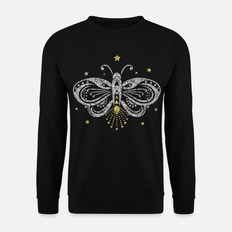 Firefly moth tattoo light star - Unisex Sweatshirt - black