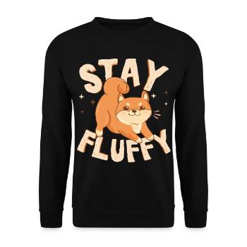 Süßer Akita Inu (Hund) Illustration. - Unisex Pullover - Schwarz - Vorne - Alina (178cm) & Michal (187cm)