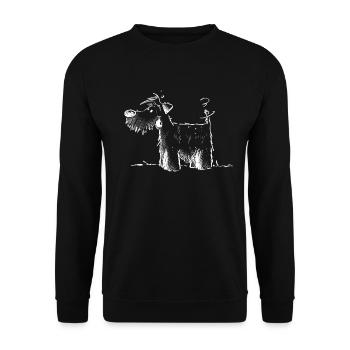 Drolliger Hund I Hundemotiv Hundehalter Herrchen - Unisex Pullover - Schwarz - Vorne - Alina (178cm) & Michal (187cm)