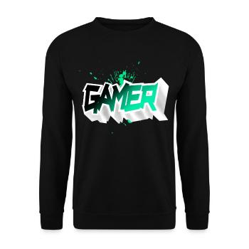 Gamer - Unisex Pullover - Schwarz - Vorne - Alina (178cm) & Michal (187cm)