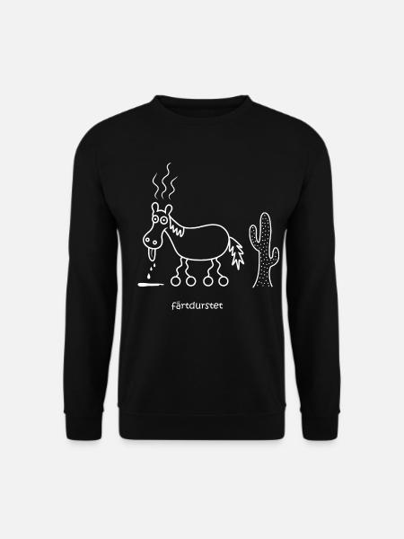 färtdurstet, verdurstet, färt, Pferd ist durstig - Unisex Pullover - Schwarz