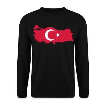 Carte de la Turquie Drapeau - Sweat-shirt Unisexe - noir - Devant - Alina (178cm) & Michal (187cm)