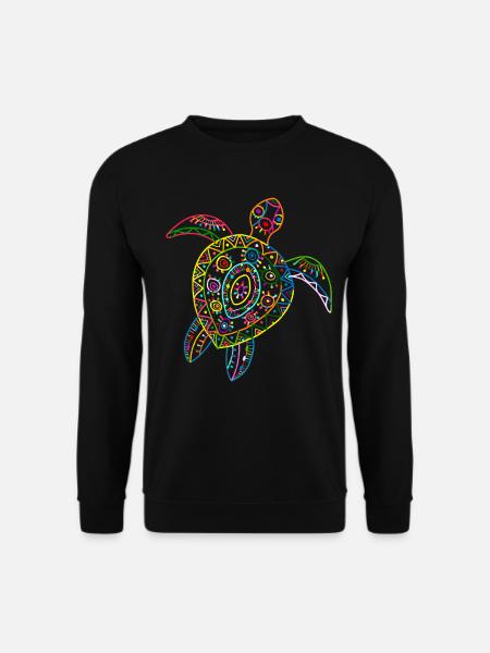 Schildkröte Vintage Hawaiian Tribal Sea Turtle - Unisex Pullover - Schwarz