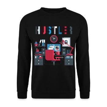 Hustler workhorse - Unisex Sweatshirt - black - Front - Alina (178cm) & Michal (187cm)