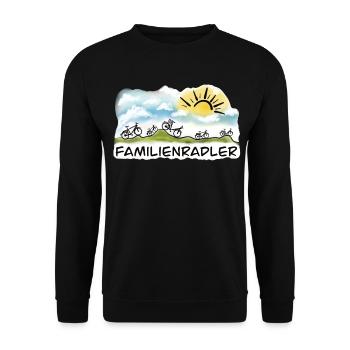 Familienradler Sonnenaufgang Design - Unisex Pullover - Schwarz - Vorne - Alina (178cm) & Michal (187cm)