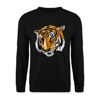 tiger - Unisex Sweatshirt - black - Front - Alina (178cm) & Michal (187cm)