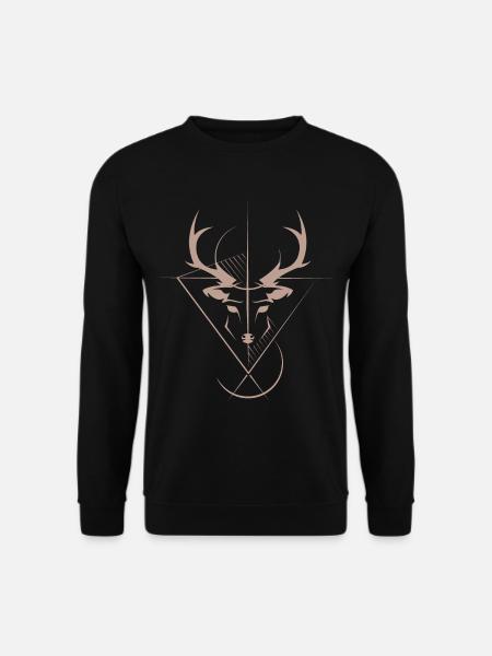 Deer Elk Symbol Logo icon Graphic Animals Antlers - Unisex Sweatshirt - black