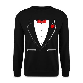 Tuxedo Gentleman Style - Unisex Sweatshirt - black - Front - Alina (178cm) & Michal (187cm)