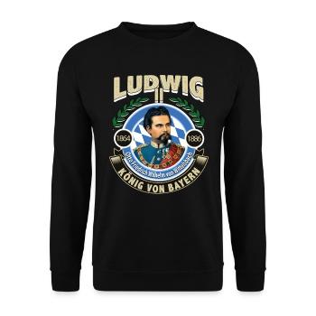 KÖNIG LUDWIG VON BAYERN - Unisex Pullover - Schwarz - Vorne - Alina (178cm) & Michal (187cm)