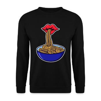 Spaghetti Nudeln Pasta Asciutta Italien Essen - Unisex Pullover - Schwarz - Vorne - Alina (178cm) & Michal (187cm)