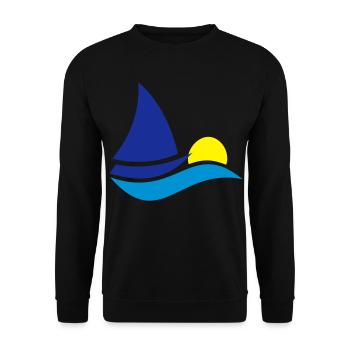 sailboat - Unisex Sweatshirt - black - Front - Alina (178cm) & Michal (187cm)