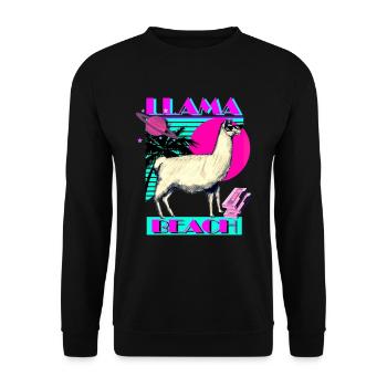 Llama Beach - Unisex Sweatshirt - black - Front - Alina (178cm) & Michal (187cm)