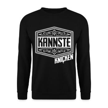 Lustiger Spruch - Hamburg Dialekt Berlinerisch - Unisex Pullover - Schwarz - Vorne - Alina (178cm) & Michal (187cm)