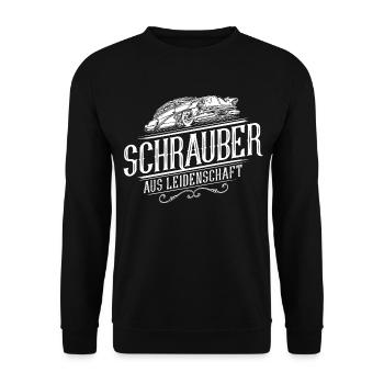 Schrauber Bastler KfZ Mechaniker Werkstatt Auto - Unisex Pullover - Schwarz - Vorne - Alina (178cm) & Michal (187cm)