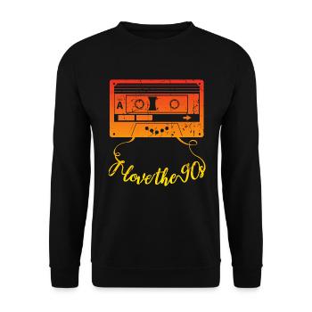 Ich liebe die 90er - Unisex Pullover - Schwarz - Vorne - Alina (178cm) & Michal (187cm)