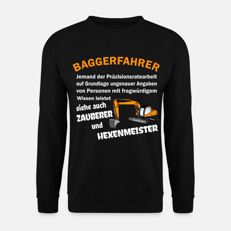 Baggerfahrer Zauberer Hexenmeister - Unisex Pullover - Schwarz