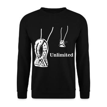 Illimité - conception en cours d'exécution - Sweat-shirt Unisexe - noir - Devant - Alina (178cm) & Michal (187cm)
