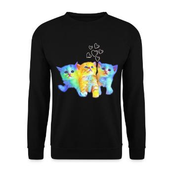 Bébés chats colorés - Sweat-shirt Unisexe - noir - Devant - Alina (178cm) & Michal (187cm)
