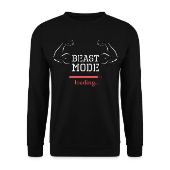 beast loading fitness gym Muskeln fit Logo Symbol - Unisex Pullover - Schwarz - Vorne - Alina (178cm) & Michal (187cm)