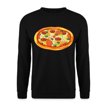 Pizza - Unisex Pullover - Schwarz - Vorne - Alina (178cm) & Michal (187cm)