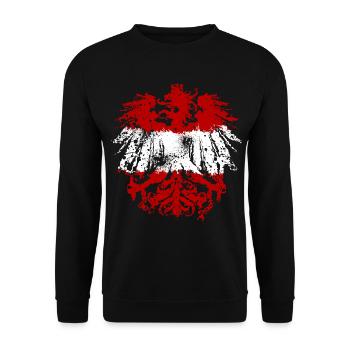 Österreich Adler Flagge Rot Weiß Rot Wappen - Unisex Pullover - Schwarz - Vorne - Alina (178cm) & Michal (187cm)