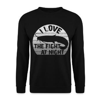 Welsangeln | Waller | Fight | Kampf - Unisex Pullover - Schwarz - Vorne - Alina (178cm) & Michal (187cm)