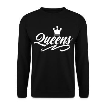 Queens - Sweat-shirt Unisexe - noir - Devant - Alina (178cm) & Michal (187cm)