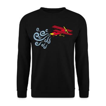 Avion vintage - Sweat-shirt Unisexe - noir - Devant - Alina (178cm) & Michal (187cm)