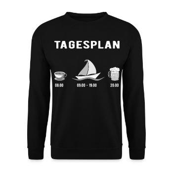 Tagesplan Segeln - Unisex Pullover - Schwarz - Vorne - Alina (178cm) & Michal (187cm)