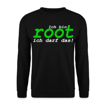 Ich bin root ich darf das - Unisex Pullover - Schwarz - Vorne - Alina (178cm) & Michal (187cm)