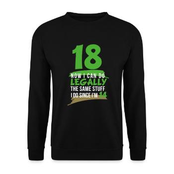 18ème anniversaire Dix-huit ans Printemps - Sweat-shirt Unisexe - noir - Devant - Alina (178cm) & Michal (187cm)