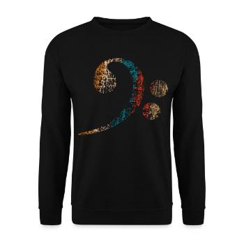Bass Clef, Bass Clef vintage distressed - Unisex Sweatshirt - black - Front - Alina (178cm) & Michal (187cm)