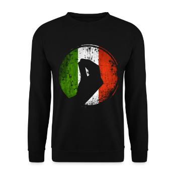 Italian flag with typical hand gesture - Unisex Sweatshirt - black - Front - Alina (178cm) & Michal (187cm)