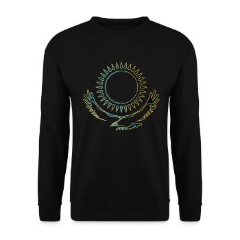 Kazakhstan Adler noble - Unisex Sweatshirt - black - Front - Alina (178cm) & Michal (187cm)